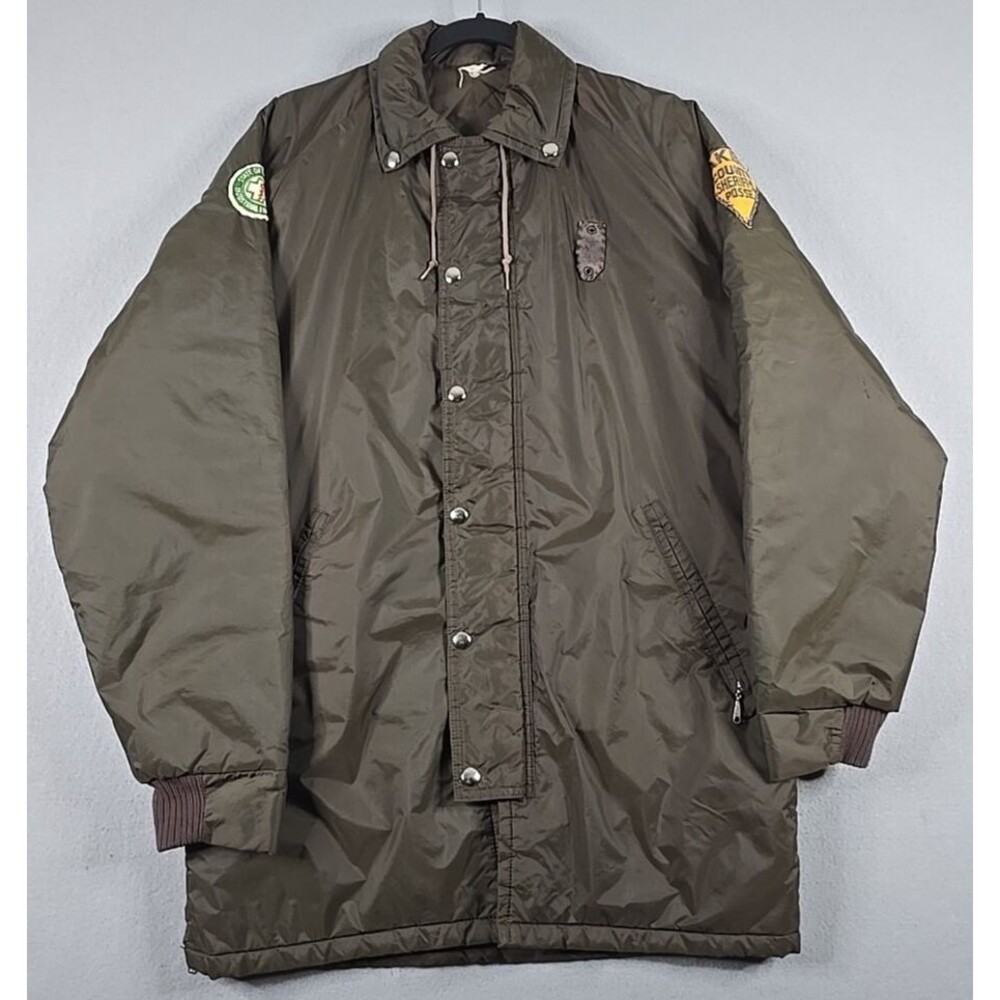 Vintage 70s/80s Yakima Sheriffs Posse Uniform Quilt Lined Jacket Hood M/L Talon